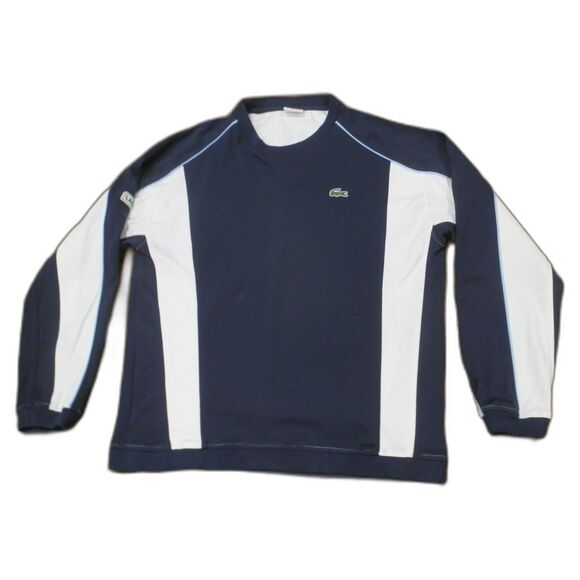 Lacoste Sport Dark Blue White Long Sleeve Crewneck Shirt Size XL (6) - Picture 1 of 2